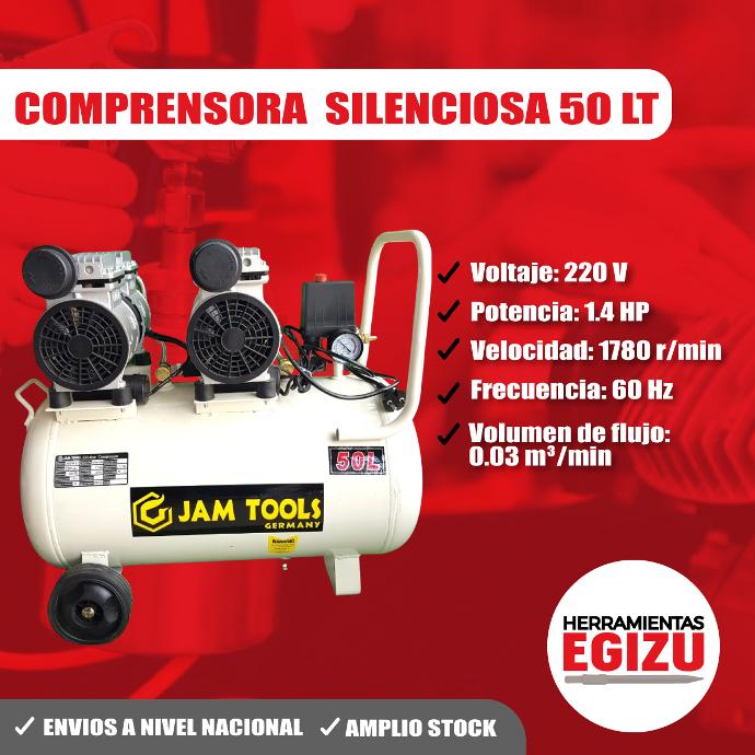 Comprensora silenciosa de 50 LT con 2 motores Jam Tools