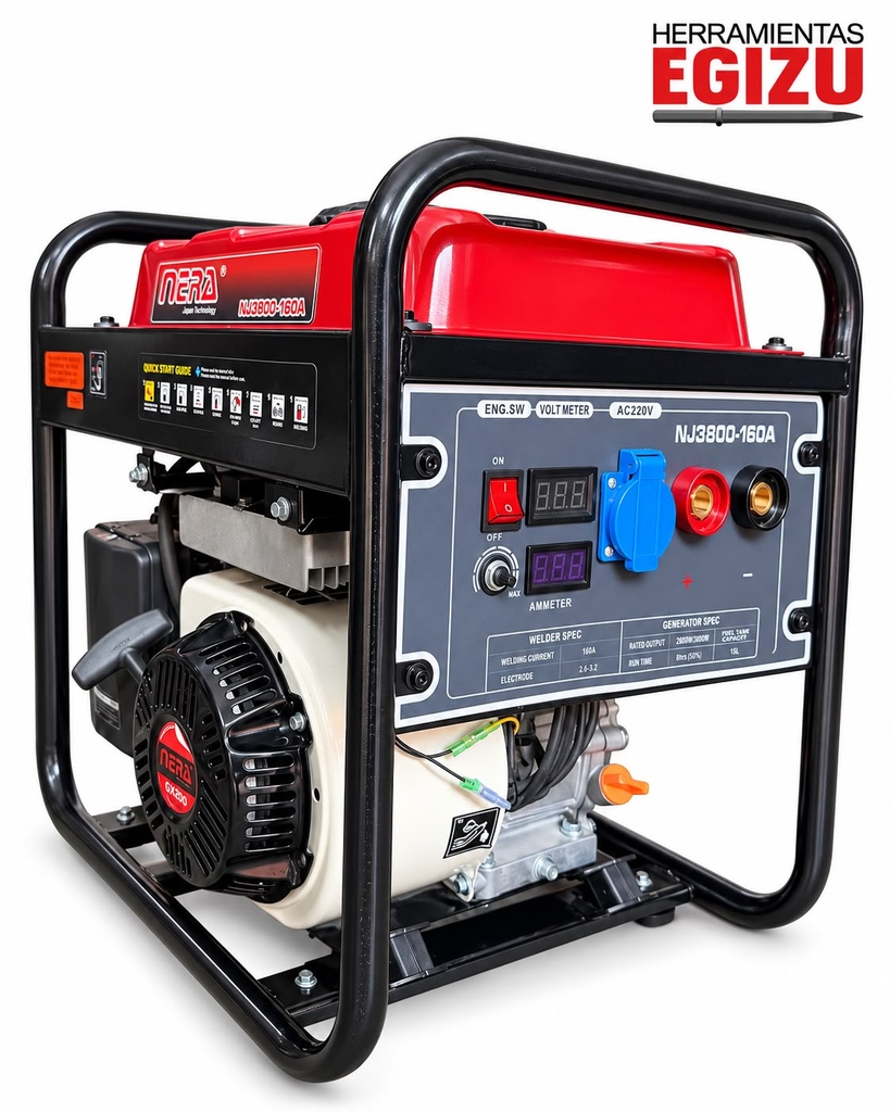 MOTOSOLDADOR DE 160 AMP CON GENERADOR DE 2 KW