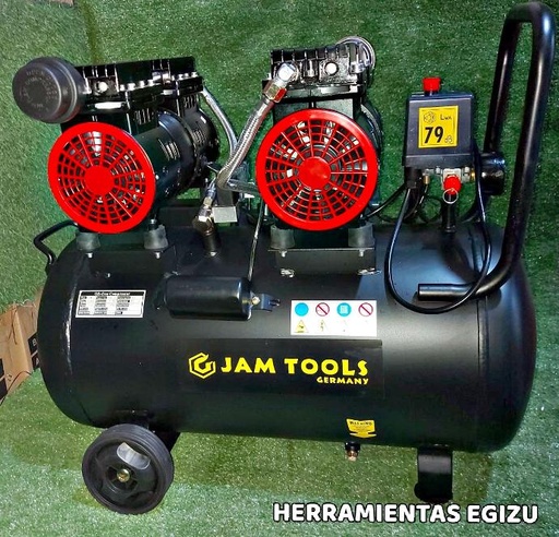 Comprensora de 50 LT silenciosa con 2 motores (Negro) - Jam Tools